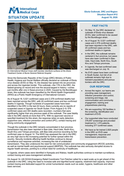 Épidémie d'Ebola en RDC : Publication du 12e rapport de situation article de nouvelles society – Dernier article de nouvelles