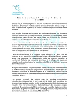 Dr Denis Mukwege appelle à transformer le Génocost en engagement politique concret article de nouvelles politics – Dernier...