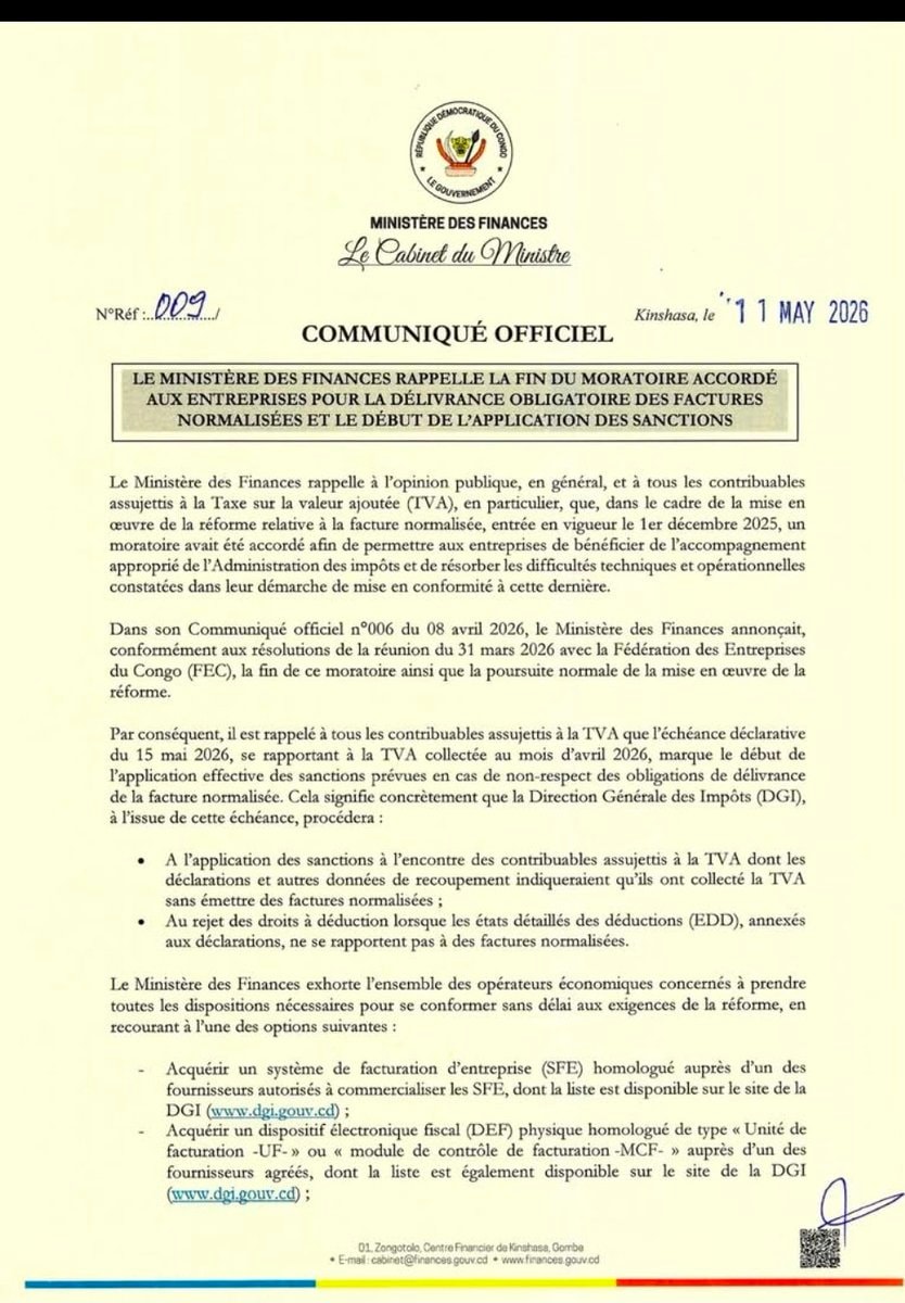 Fin du moratoire sur les factures normalisées : sanctions dès le 15 mai 2026 article de nouvelles economy – Dernier articl...
