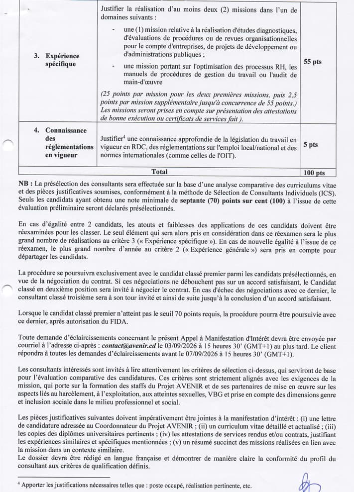 Consultant(e) PE/GT ou PEGMA recherché(e) – Projet AVENIR à Kikwit at Projet AVENIR Management position in Kikwit – Career...