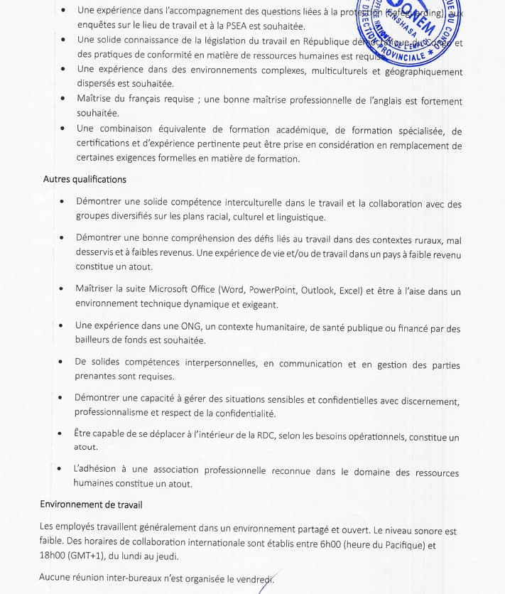 Senior People & Culture Manager – Kinshasa | VillageReach RDC at VillageReach ASBL RDC hr position in Kinshasa – Career op...