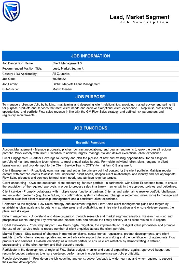 Standard Bank recrute un(e) Client Manager à Lubumbashi at Standard Bank Finance position in Lubumbashi – Career opportunity