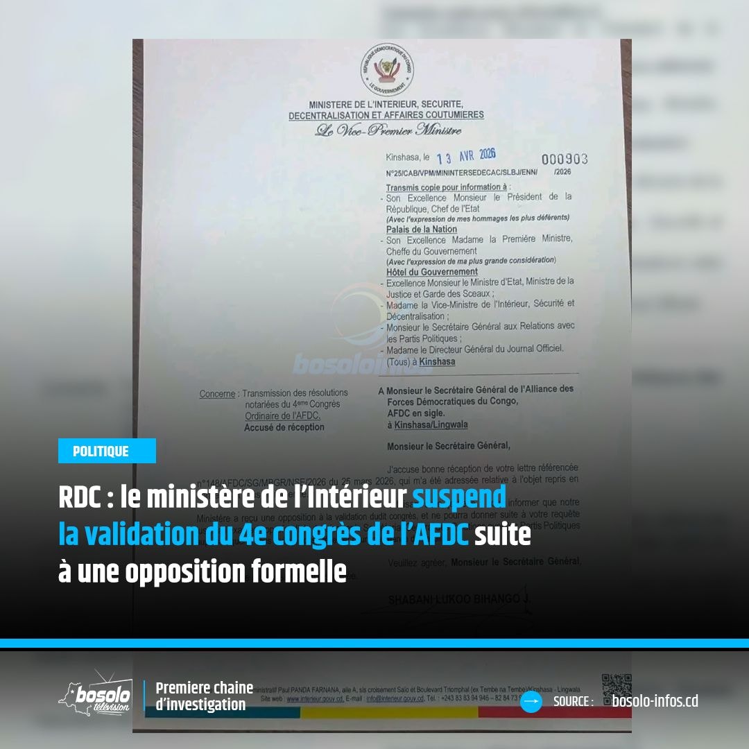 AFDC : Le ministre Shabani Lukoo suspend la validation du 4ᵉ congrès ordinaire article de nouvelles politics – Dernier art...