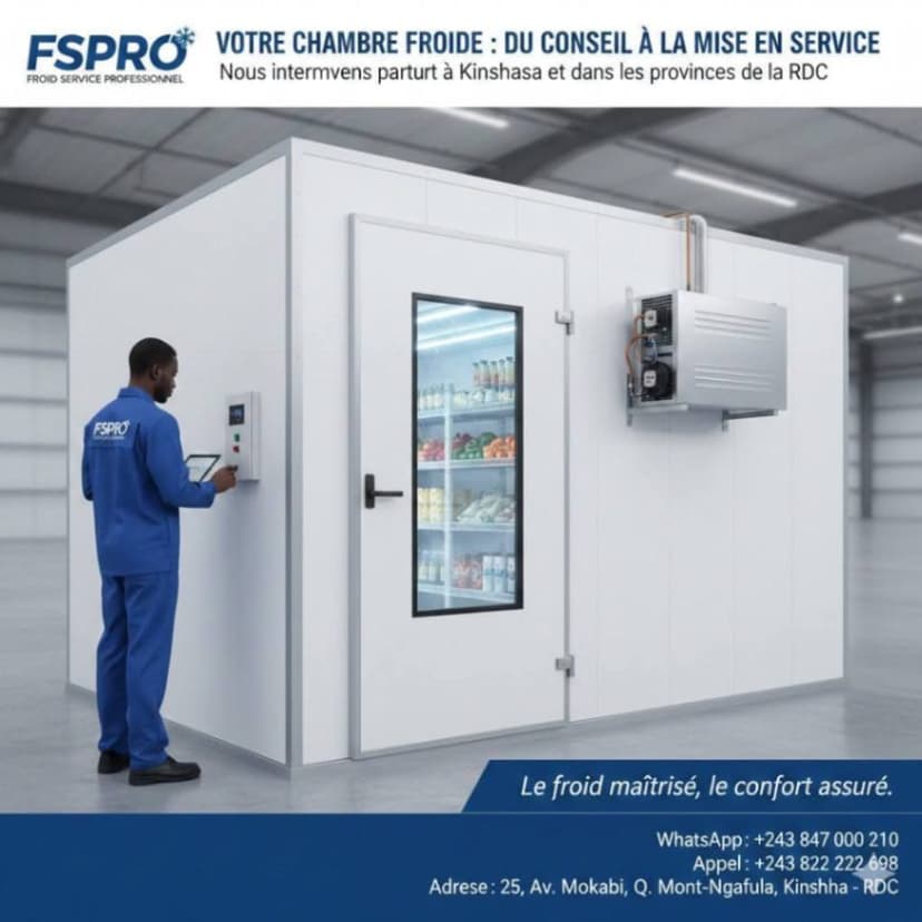 Service De Pose Et Maintenance clim et Chambre froide Service Autres à Kinshasa – Offre de service professionnel